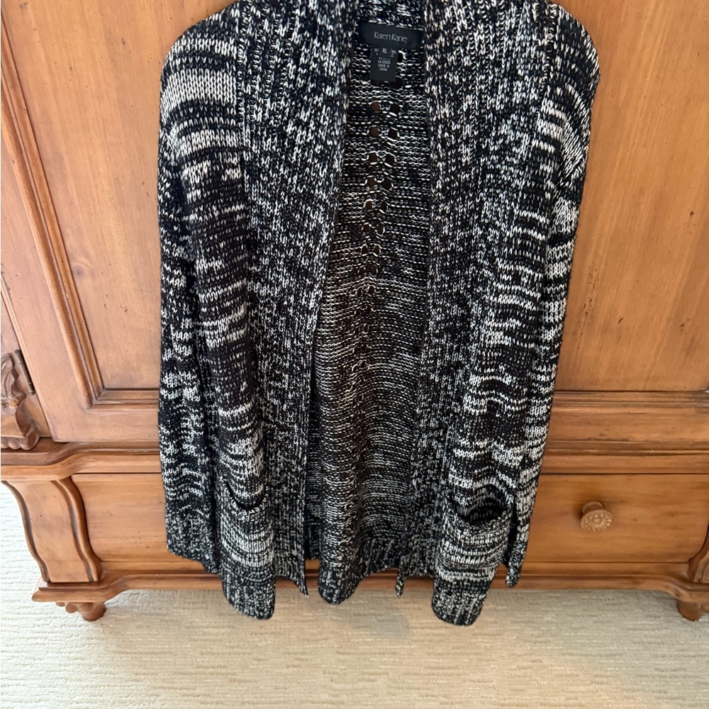 Karen Kane Monochrome Knit Cardigan